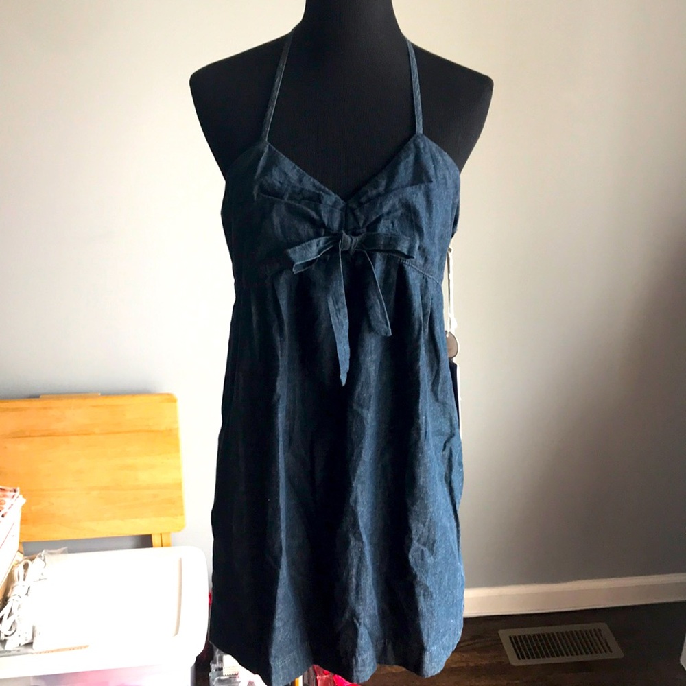 New Denim Dress With Pockets Size Large